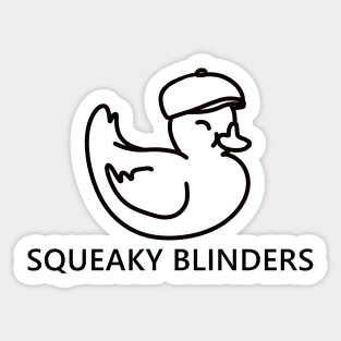 Squeaky Blinders funny cute rubber duck quote lettering line digital illustration Sticker